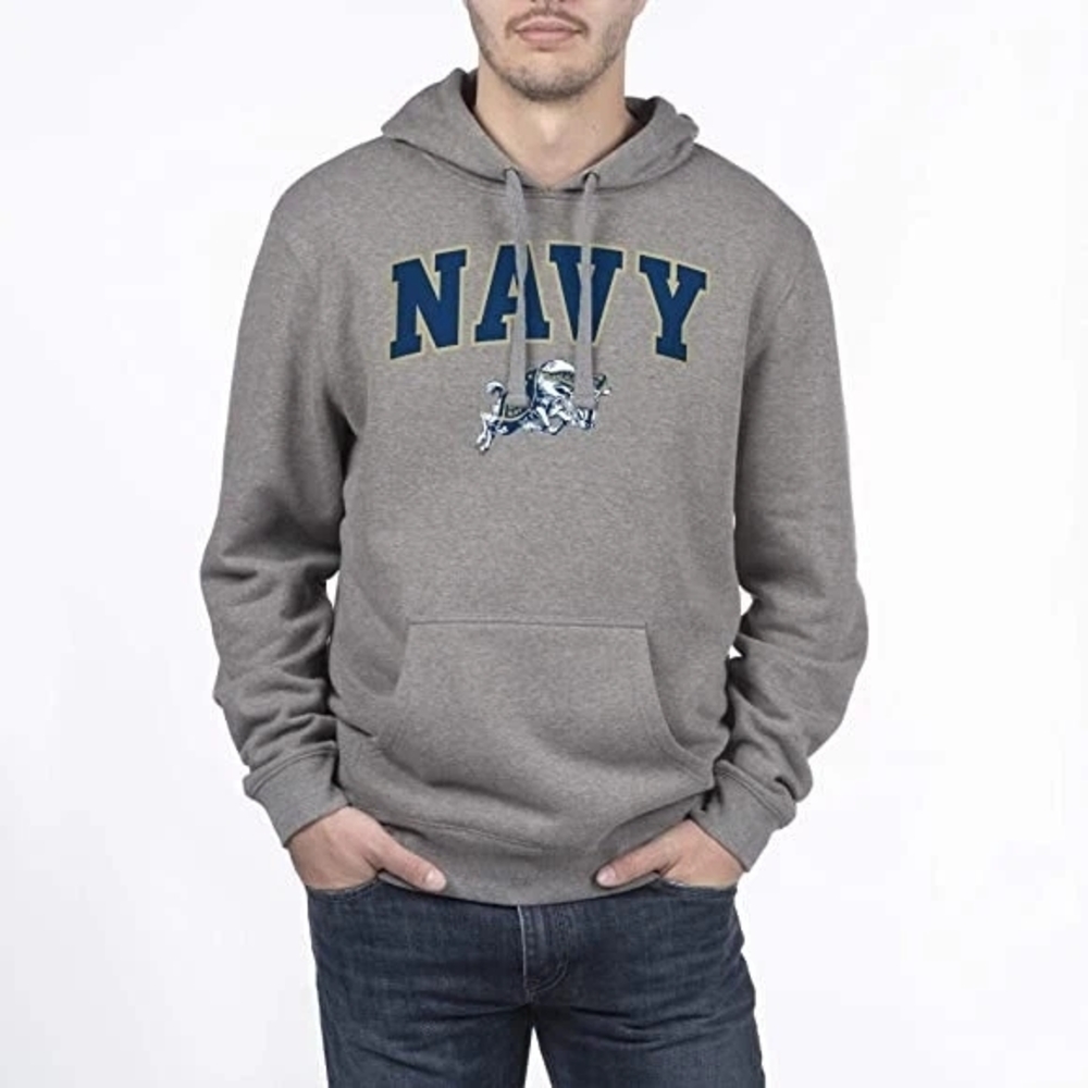 Navy Midshipmen (Naval Academy) Hooded Sweatshirt Hoodie Men's LARGE NCAA (gray)